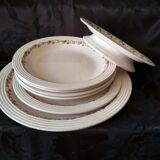 Old art deco plates from the 1930s, service "betty" earthenware Longwy