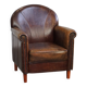 Fauteuil design en cuir de mouton aux finitions soignées et soignées