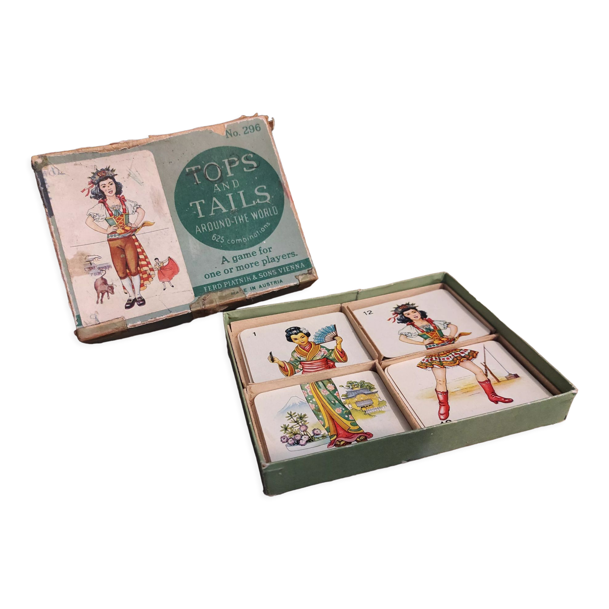 Vintage card game Tops and Tails around the World