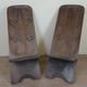 Central Africa circa 1950: pair of exotic wood chairs decorated with crocodile sculptures