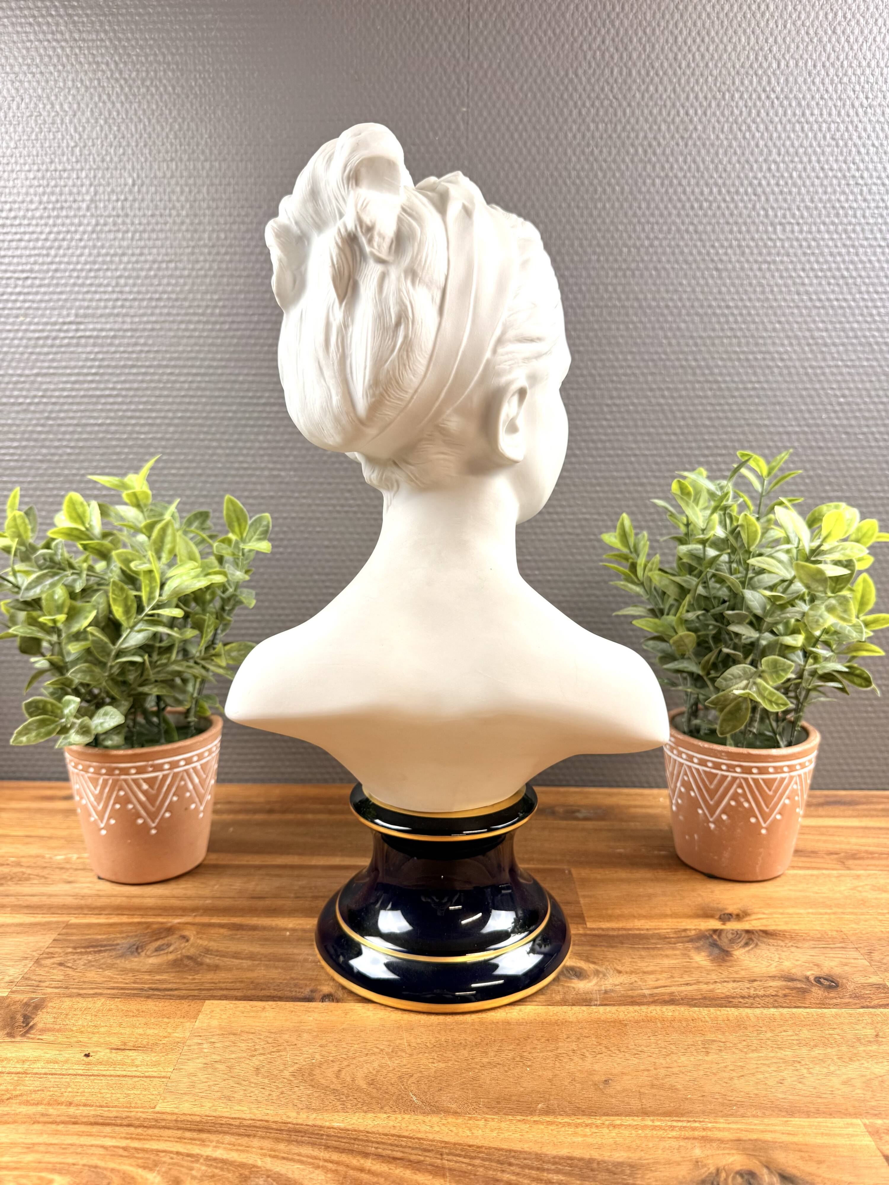 Biscuit bust of Limoges – young woman