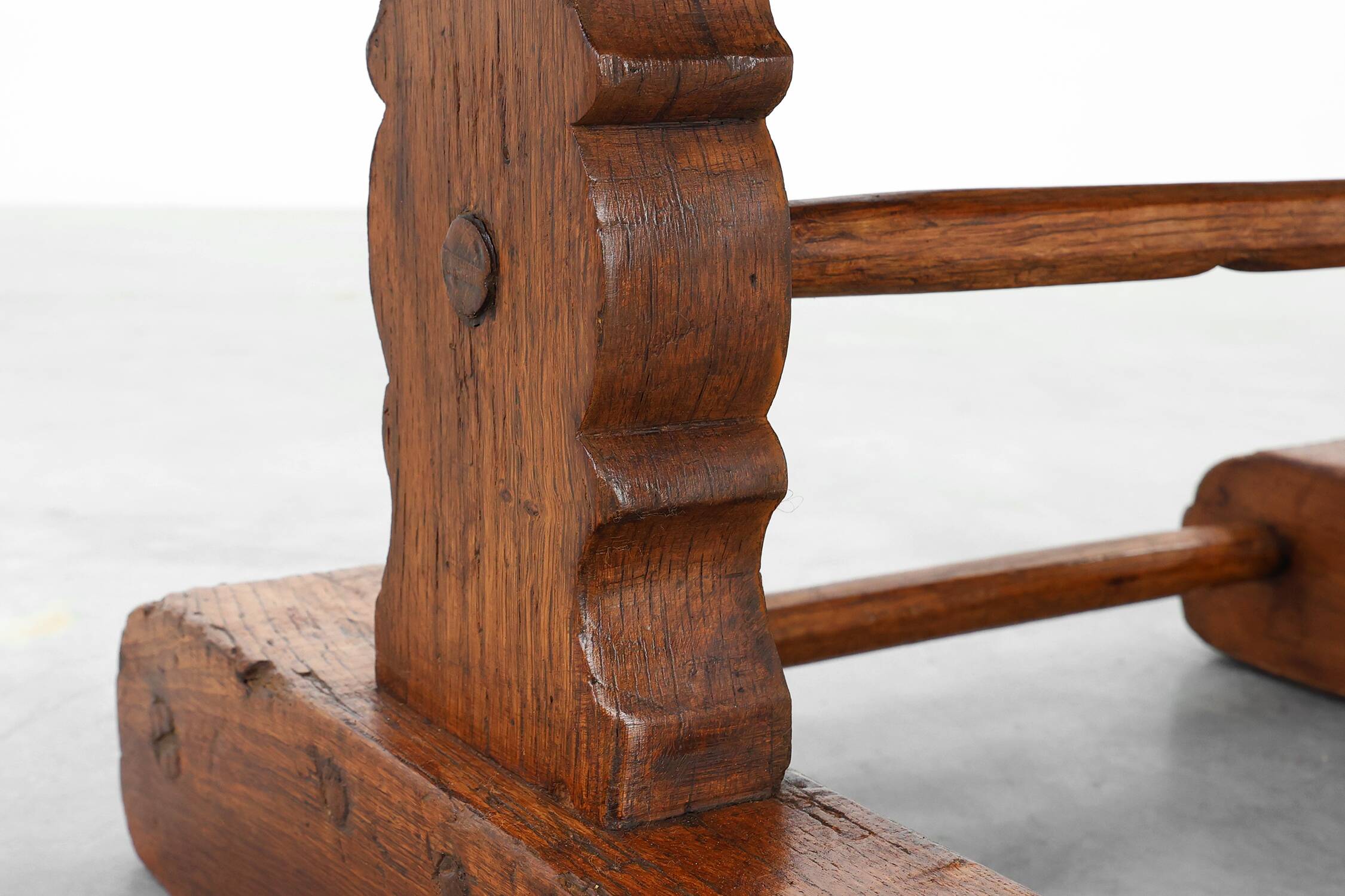Antique Oak Monastery Coffee Table, France 17th Century