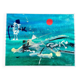 Tableau contemporain huile sur papier signée