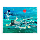 Tableau contemporain huile sur papier signée