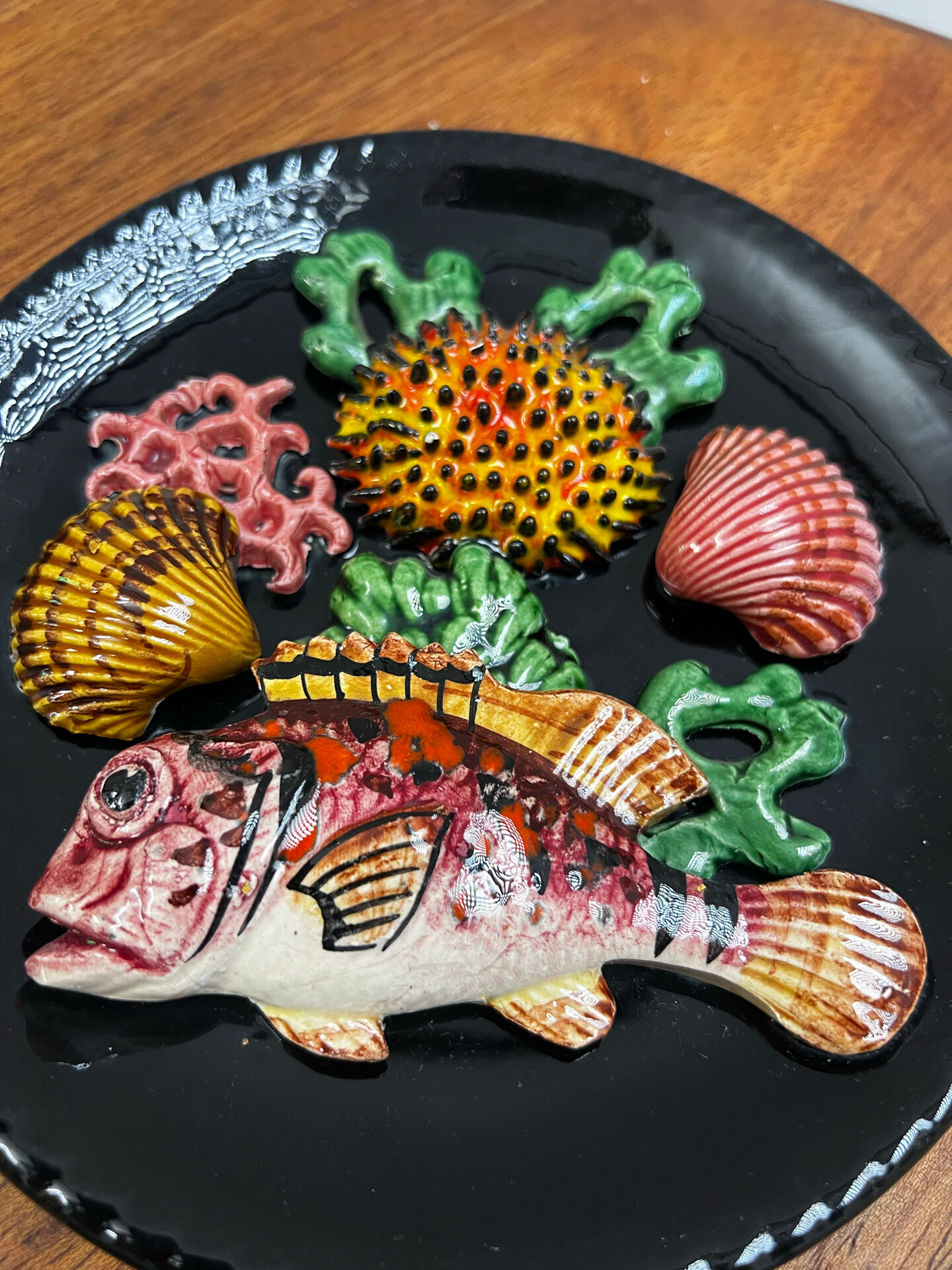 Assiette trompe l’œil Vallauris 1950