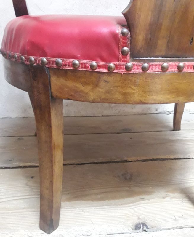 19th century solid walnut office chair