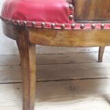 Fauteuil de bureau en noyer massif XIX°