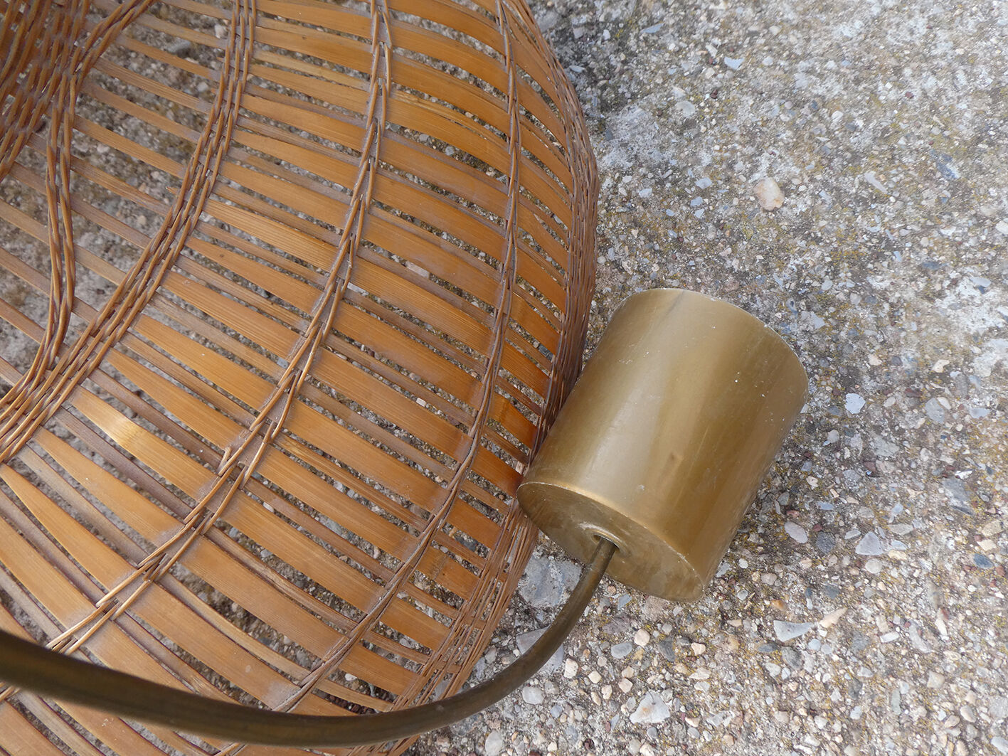 Vintage suspension "colonial" style in rattan and wicker