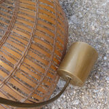 Vintage suspension "colonial" style in rattan and wicker
