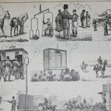 Engraving • Horse race, racecourse • Original lithograph from 1898