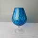 Blue blown glass vase on a stand, Empoli art.