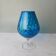 Blue blown glass vase on a stand, Empoli art.