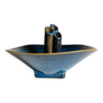 Vase céramique bleue vintage