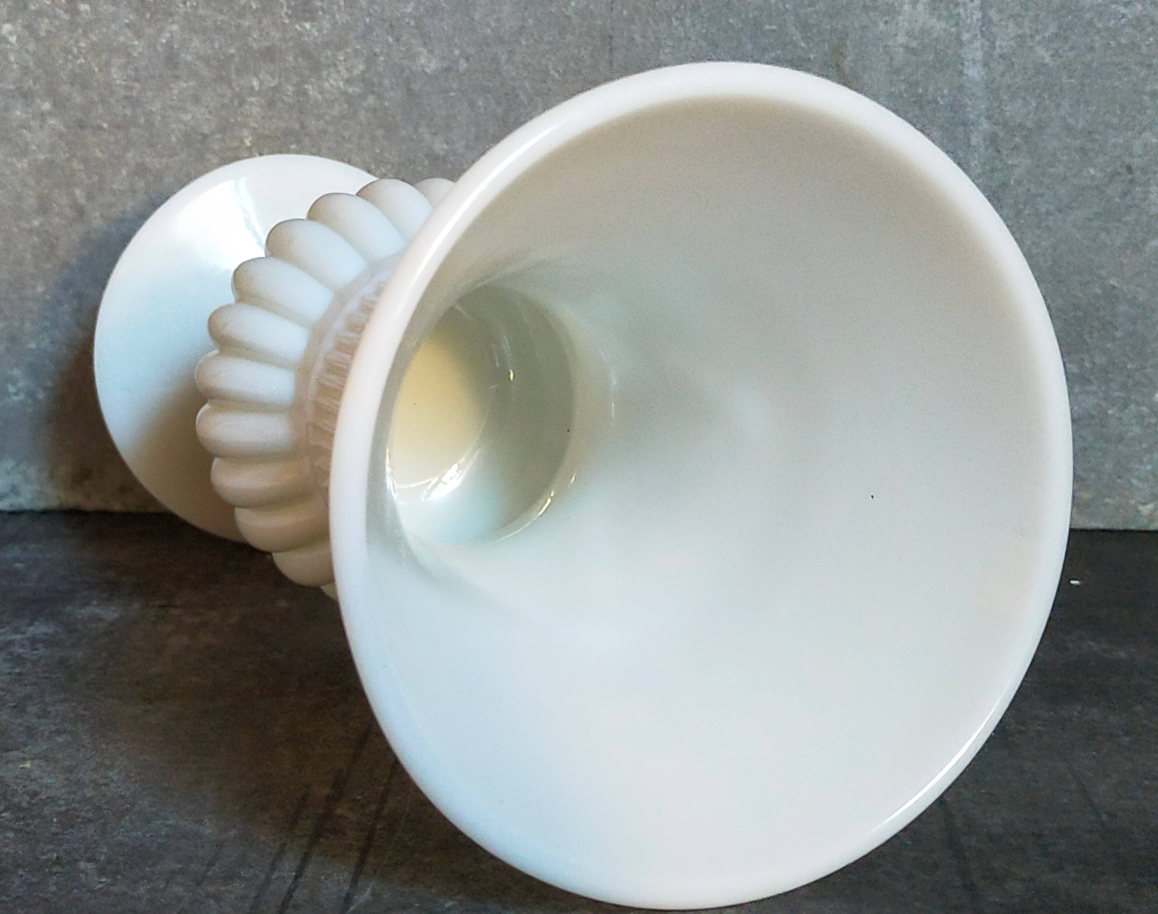 Antique milk glass baluster vase early 20th century