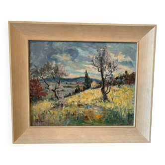 Mediterranean landscape signed