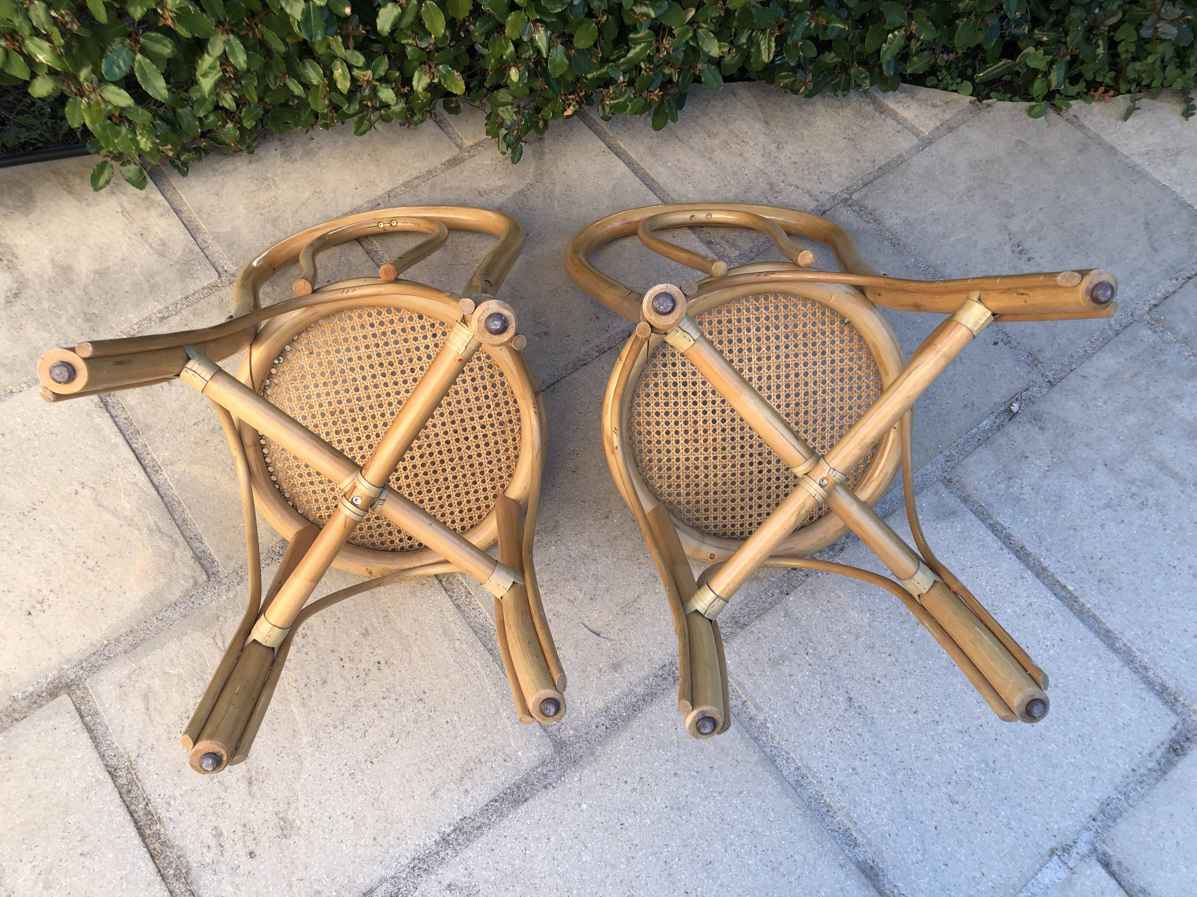 Vintage bamboo chairs and caning