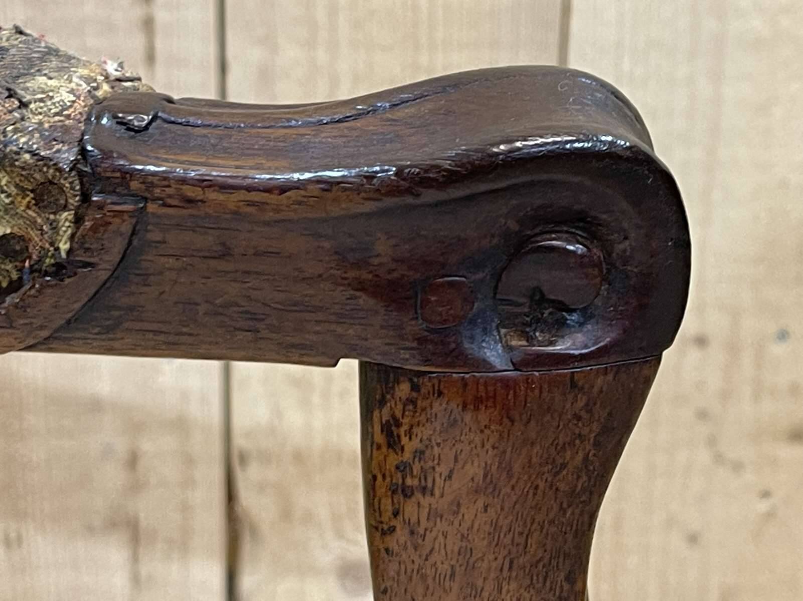 Regency period armchair in 18th century walnut to be reupholstered