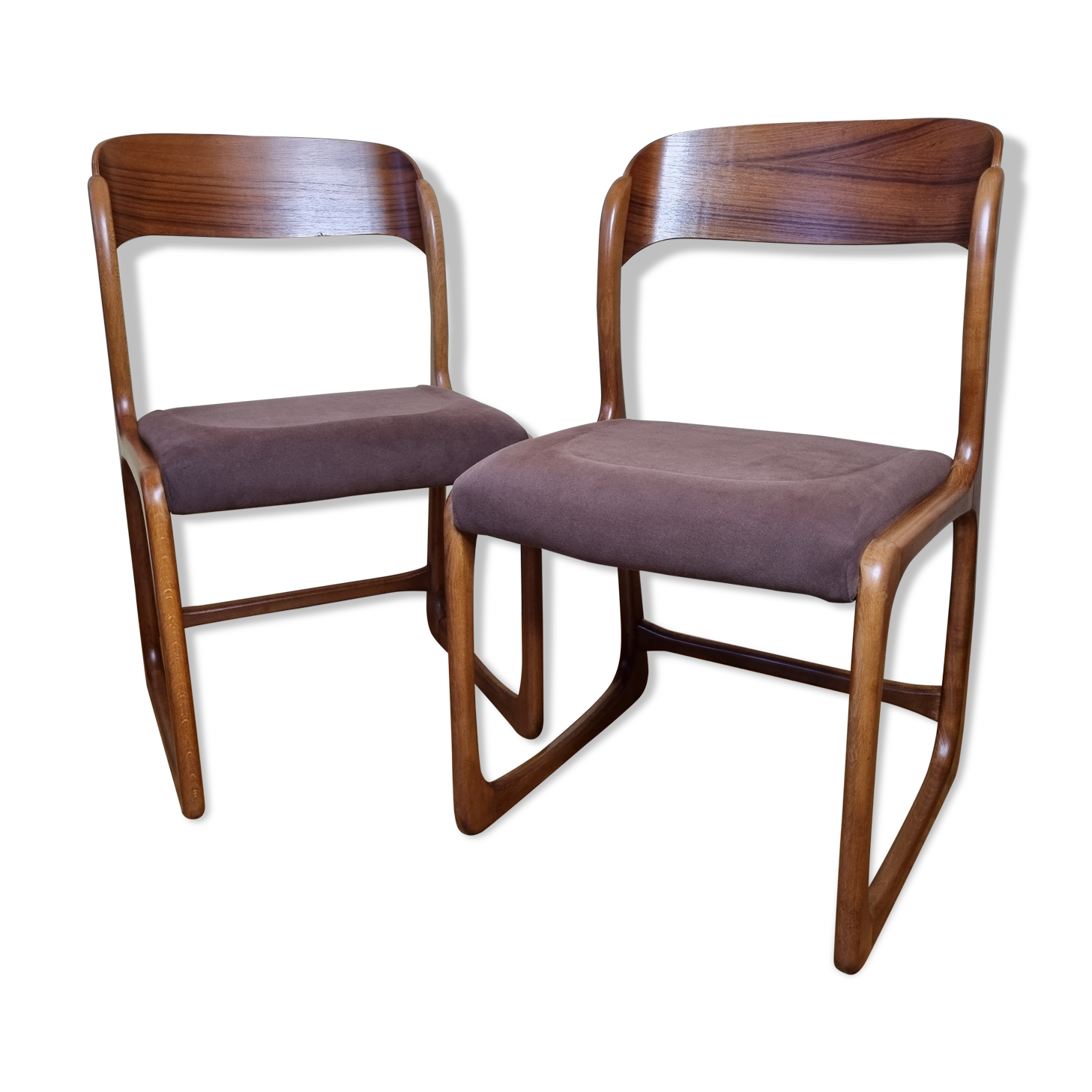 Pair of Baumann chairs model "sled" 1960