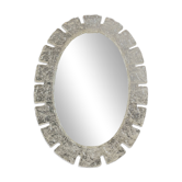 Grand miroir ovale en glace par Egon Hillebrand années 1970
