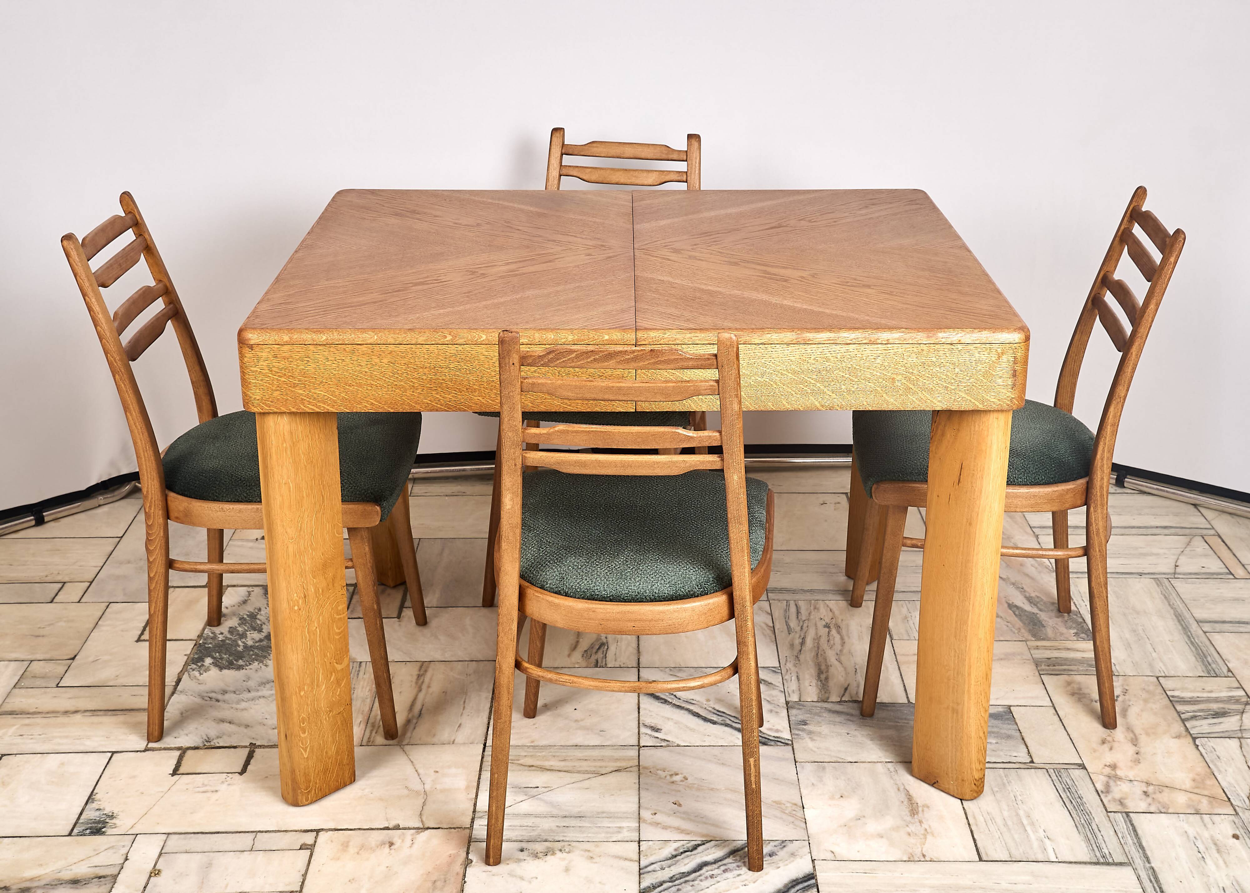 1930s Art Deco wooden folding table Czechoslovakia Vintage