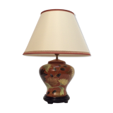 Ceramic table lamp with lampshade contemporary French manufacture dimension: H-60xD25cm-