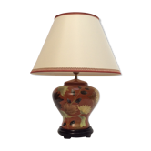 Ceramic table lamp with lampshade contemporary French manufacture dimension: H-60xD25cm-