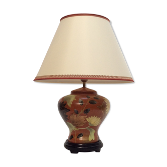 Ceramic table lamp with lampshade contemporary French manufacture dimension: H-60xD25cm-