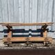 Wall-mounted coat rack in solid wood with shelf