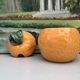 Pot à confiture vintage en barbotine Orange - Année 70.