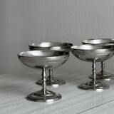 6 stainless steel footed bowls