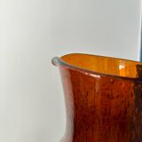 carafe en verre bullé signé biot / pichet artiste verrerie biot / carafe verre bullé soufflé bouche vintage