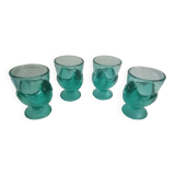 Coquetiers en verre turquoise