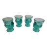 Coquetiers en verre turquoise
