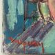 Large Oil on Canvas Alain Duperay Café Terraces 14 July