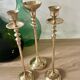 Set of 3 brass candle holders