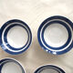 Series of 6 tablespoons in blue striped earthenware