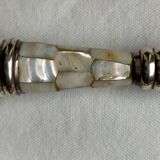 Magnifying glass set and letter opens in silver metal and mother-of-pearl