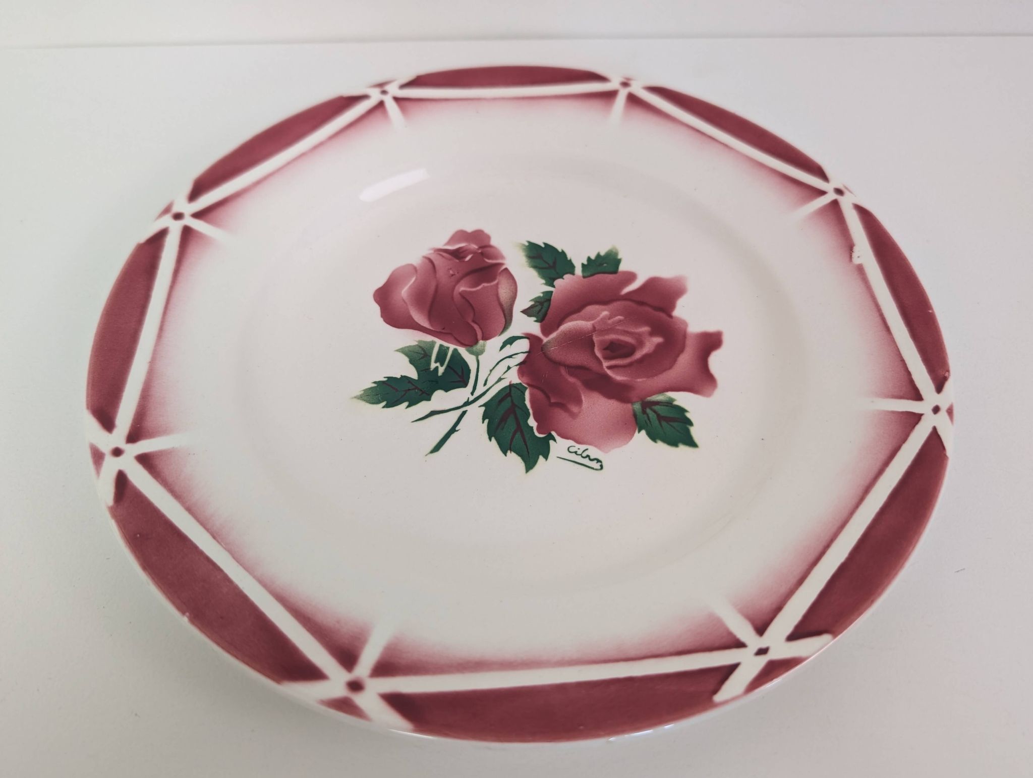 5 assiettes plates Digoin Sarreguemines