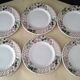 6 dessert plates in Churchill porcelain, model "Blackberry Trellis"