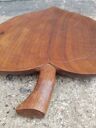 Vintage wooden fruit basket tray leaf heart shape