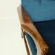Vintage armchair navy blue velvet Mid century modern design by Zenon Bączyk 1965