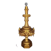 90cm lamp carved gilded wood Louis XVI style