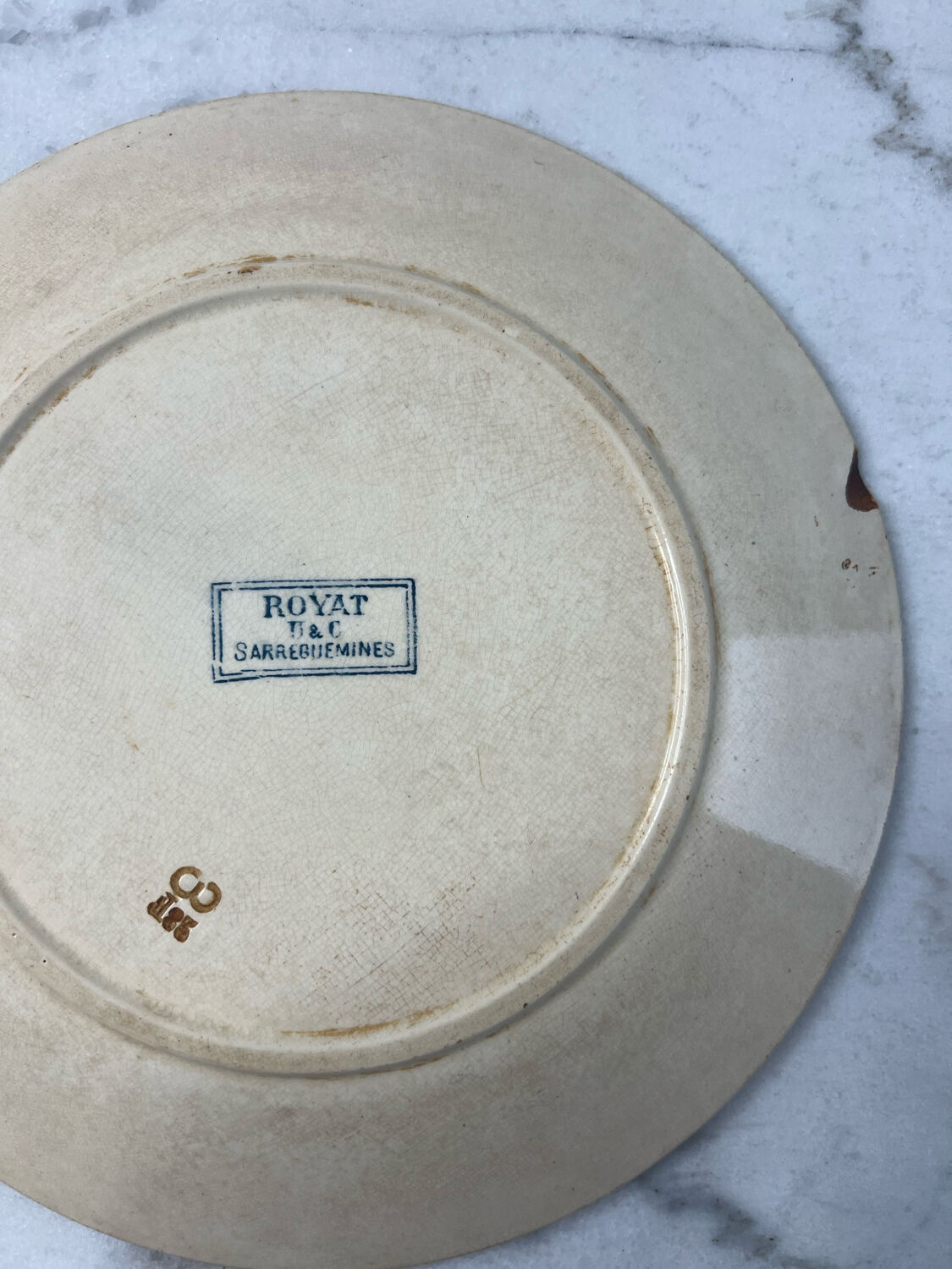 Plate dish iron earth Royat Sarreguemines