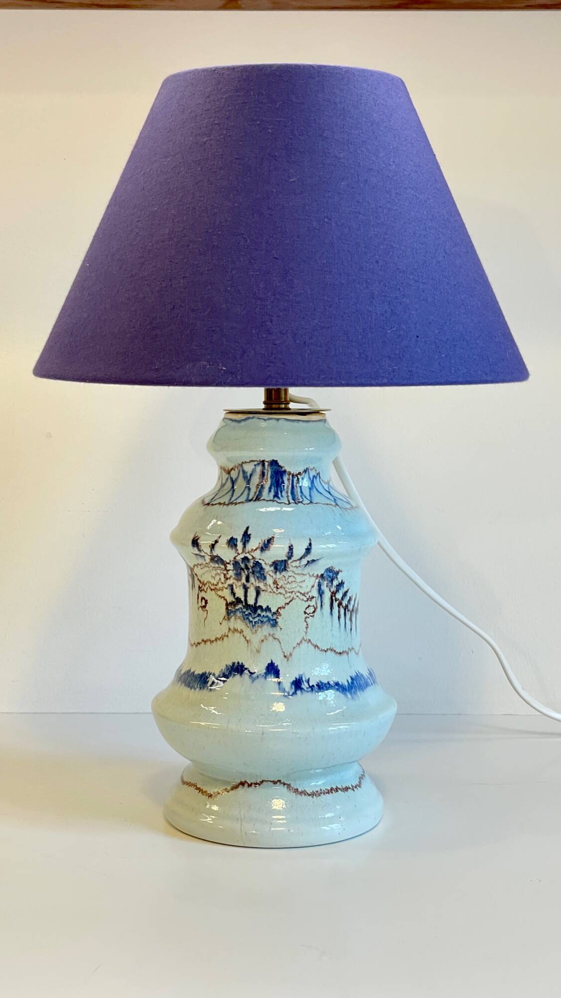 Chic blue ceramic vintage lamp