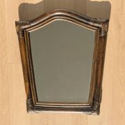 Mirror - Vintage 49x43 cm - Bamboo, Rattan - Patinated wood 1970