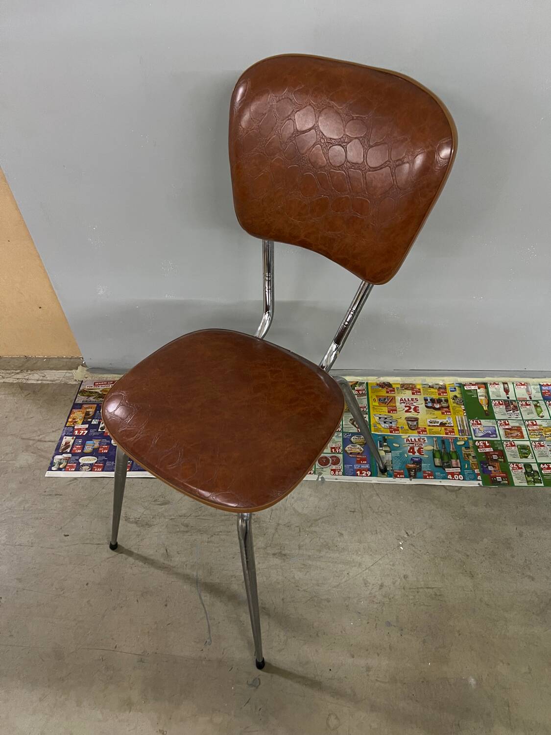 Set of 7 vintage Skaï crocro chairs from the 70s
