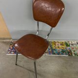 Set of 7 vintage Skaï crocro chairs from the 70s