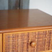 Vintage chest of drawers, Maugrion rattan weekly organizer for Roche Bobois