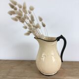 Old pitcher beige and black Lunéville