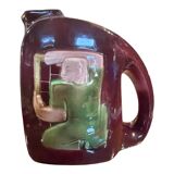 Ceramic pitcher, freemasonry, rene boschmans for coceram, ca 1950
